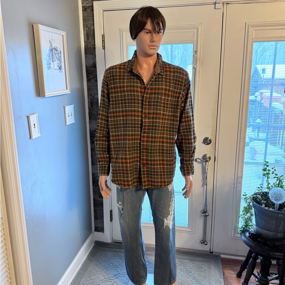 Men's Grove & Hollow Plaid Button-Up Shirt‎ SZ XL